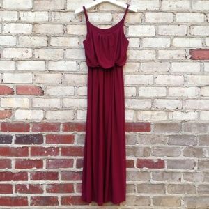 Burgundy Wine Red Spaghetti Strap Maxi Dress Size Small